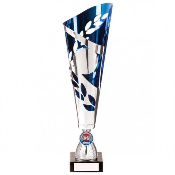 ZUES SILVER/BLUE LASER CUP - 4 SIZES - 31CM - 37CM